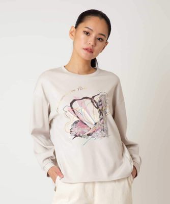 ＜HIROKO BIS（Women/小さいサイズ）＞【小さいサイズ】グラフィカルモチーフデザインスウェット　／洗える