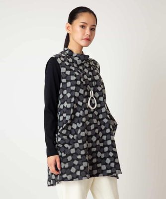 小さいサイズ】起毛ブロックサイド切り替えデザインチュニック