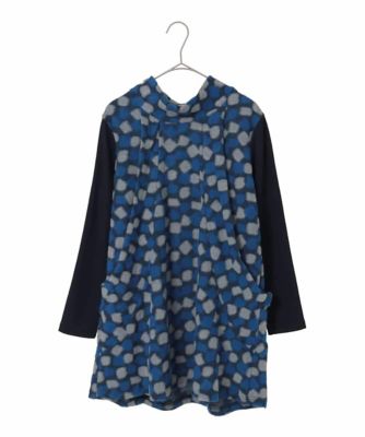 小さいサイズ】起毛ブロックサイド切り替えデザインチュニック