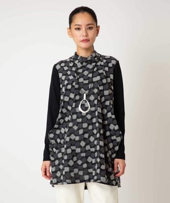 小さいサイズ】起毛ブロックサイド切り替えデザインチュニック