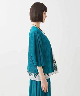 【小さいサイズ／接触冷感／セットアップ対応】ランダムプリーツショートカーディガン