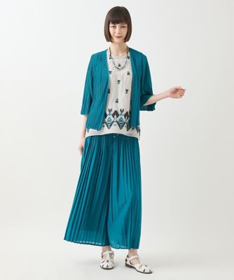 【小さいサイズ／接触冷感／セットアップ対応】ランダムプリーツショートカーディガン
