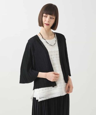 【小さいサイズ／接触冷感／セットアップ対応】ランダムプリーツショートカーディガン