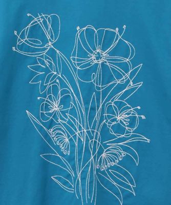 【小さいサイズ】ステッチ刺繍デザインＴシャツ