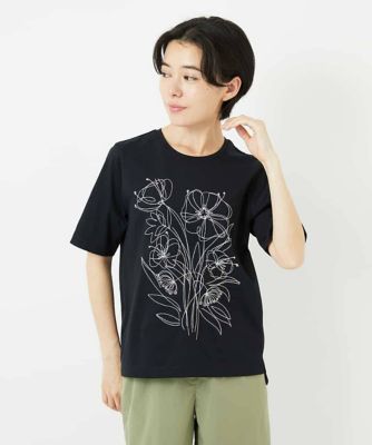 【小さいサイズ】ステッチ刺繍デザインＴシャツ