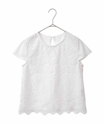【小さいサイズ】フラワーデコ刺繍ブラウス