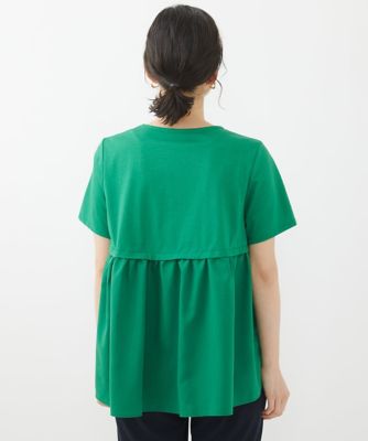【小さいサイズ／洗濯機で洗える】バックフレアドッキングＴシャツ