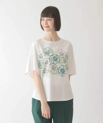 ヒロコビス（hirokobis）/【小さいサイズ/接触冷感】フラワープリントコットンカットソー 小さいサイズ／接触冷感】フラワープリントコットンカットソー