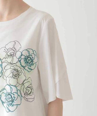 小さいサイズ／接触冷感】フラワープリントコットンカットソー