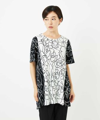 小さいサイズ】カトレア柄バイカラーデザインチュニック | HIROKO BIS