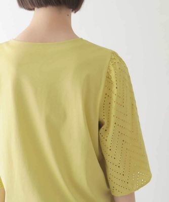 【小さいサイズ／接触冷感】コットンレースボリューム袖カットソー