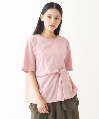 【小さいサイズ】フロントリボンカットソーTシャツ 小さいサイズ】フロントリボンカットソーTシャツ | HIROKO BIS