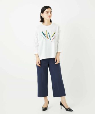 ヒロコビス（hirokobis）/【小さいサイズ】クラフト刺繍デザインカットソー 小さいサイズ】クラフト刺繍デザインカットソー | HIROKO BIS（Women