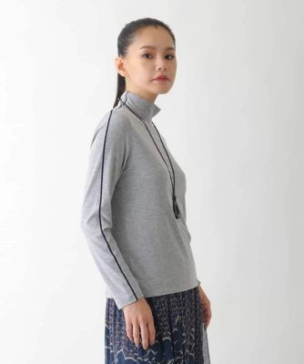 小さいサイズ】配色ラインハイネックインナートップ | HIROKO BIS