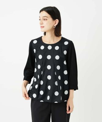 ＜HIROKO BIS（Women/小さいサイズ）＞【小さいサイズ】ドットジャカードカットソー