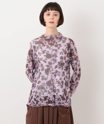 ＜HIROKO BIS（Women/小さいサイズ）＞【小さいサイズ】フラワープリントチュールトップ