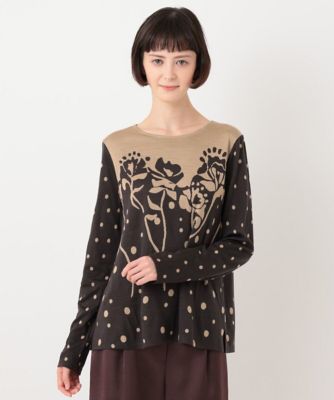 ＜HIROKO BIS（Women/小さいサイズ）＞【小さいサイズ】フラワードットジャガードプルオーバー