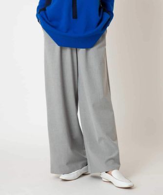 小さいサイズ】ストレッチワイドパンツ／アルガンオイル加工／洗える