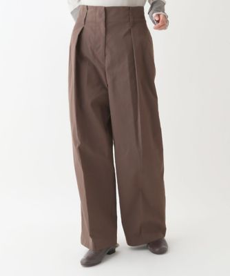 【SALE】HIROKO BIS（Women/小さいサイズ）/ヒロコビス ハイライズタックワイドパンツ /洗濯機で洗える ブラウン86 パンツ・ズボン【三越伊勢丹/公式】