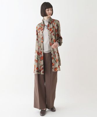 小さいサイズ】ハイライズタックワイドパンツ ／洗濯機で洗える