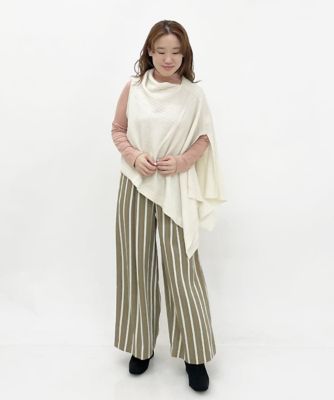 【小さいサイズ】ストライプパターンワイドパンツ