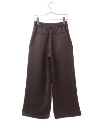 【小さいサイズ／洗濯機で洗える】艶サテンワイドシルエットパンツ