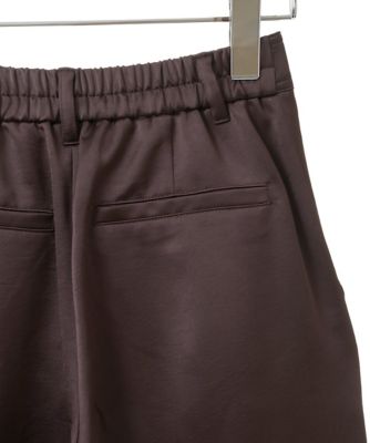 【小さいサイズ／洗濯機で洗える】艶サテンワイドシルエットパンツ