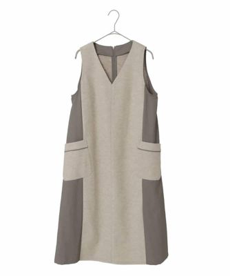 小さいサイズ】異素材Vネックジャンパースカート | HIROKO BIS（Women