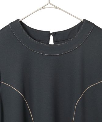 小さいサイズ】ラインアクセント切り替えデザインポンチワンピース