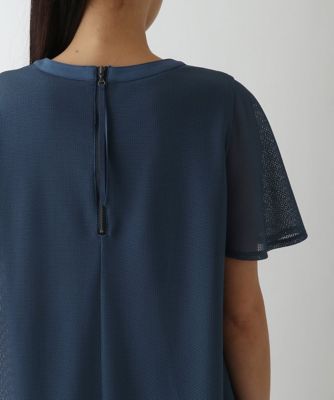 【小さいサイズ】ラッセルメッシュＡラインワンピース