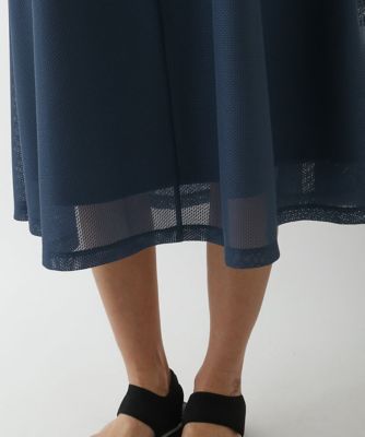 【小さいサイズ】ラッセルメッシュＡラインワンピース