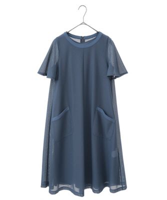 【小さいサイズ】ラッセルメッシュＡラインワンピース