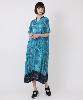 【小さいサイズ／洗濯機で洗える】ペイズリー柄ジャージーワンピース