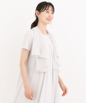 【小さいサイズ／洗える】シフォンケープジョイントワンピース