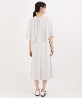 【小さいサイズ／洗える】シフォンケープジョイントワンピース