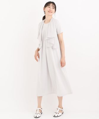 【小さいサイズ／洗える】シフォンケープジョイントワンピース