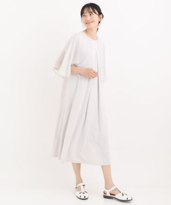 【小さいサイズ／洗える】シフォンケープジョイントワンピース