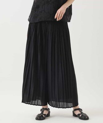 【SALE】HIROKO BIS（Women/小さいサイズ）/ヒロコビス【小さいサイズ/接触冷感/セットアップ対応】ランダムプリーツワイドパンツ ブラック94 パンツ・ズボン【三越伊勢丹/公式】