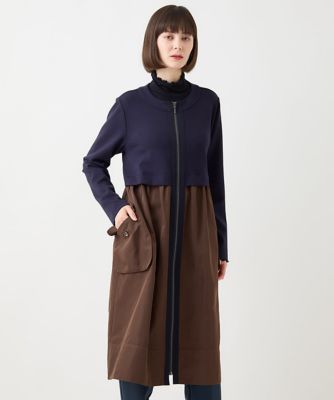【小さいサイズ／洗える】タフタジョイントフロントジップワンピース