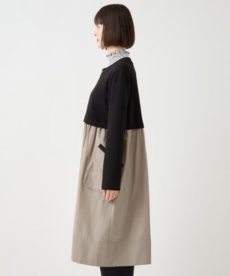 【小さいサイズ／洗える】タフタジョイントフロントジップワンピース