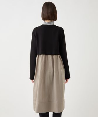 【小さいサイズ／洗える】タフタジョイントフロントジップワンピース