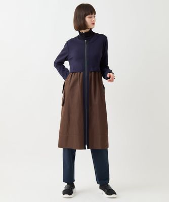 【小さいサイズ／洗える】タフタジョイントフロントジップワンピース
