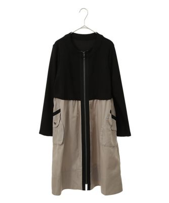 追加【小さいサイズ／洗える】タフタジョイントフロントジップワンピース