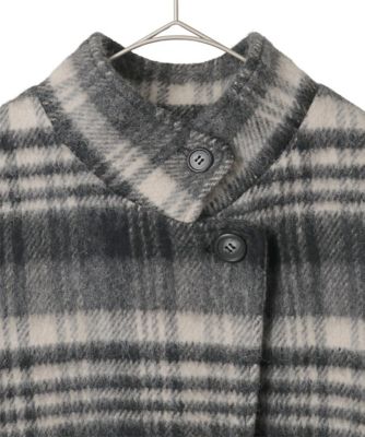 小さいサイズ】ウールシャギーチェック柄コート | HIROKO BIS（Women