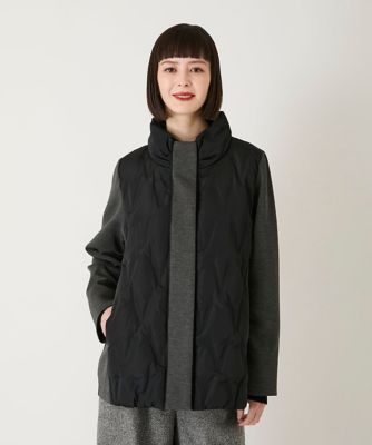 【送料無料】HIROKO BIS（Women/小さいサイズ）/ヒロコビス 圧着キルトジョイントデザインコート 94ブラック コート・ジャケット【三越伊勢丹/公式】