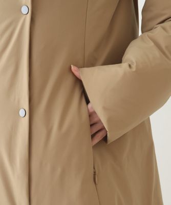 小さいサイズ】ストレッチタフタショールカラーダウンコート