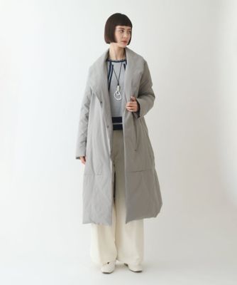 【小さいサイズ】ストレッチタフタショールカラーダウンコート