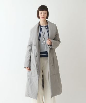 小さいサイズ】ストレッチタフタショールカラーダウンコート
