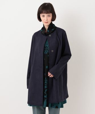 ＜HIROKO BIS（Women/小さいサイズ）＞【小さいサイズ】ノーカラーフェイクスエードコート