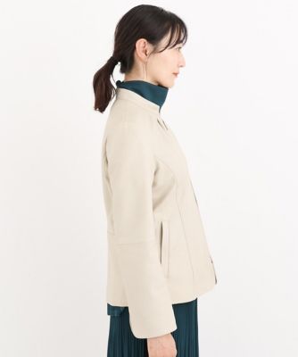 【小さいサイズ】ラムレザータックデザインジャケット